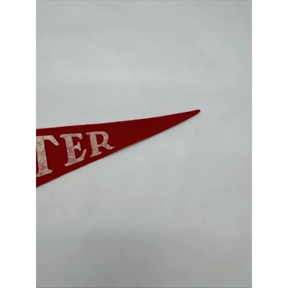 Vintage Felt Custer Indians Penant Flag 17.5